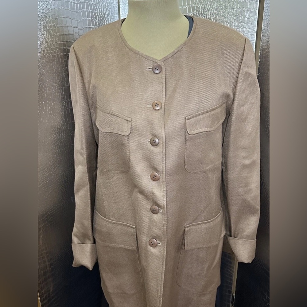 Cacharel Vintage Women’s Collarless Blazer Brown-Size IT 46